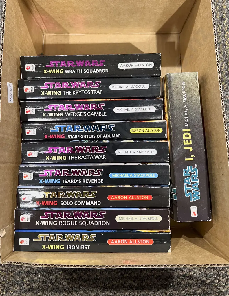 Box of Assorted Star Wars X-Wing Series Books Image 1++