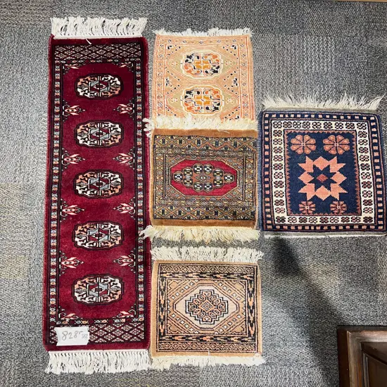 Five Assorted Small Persian Mats