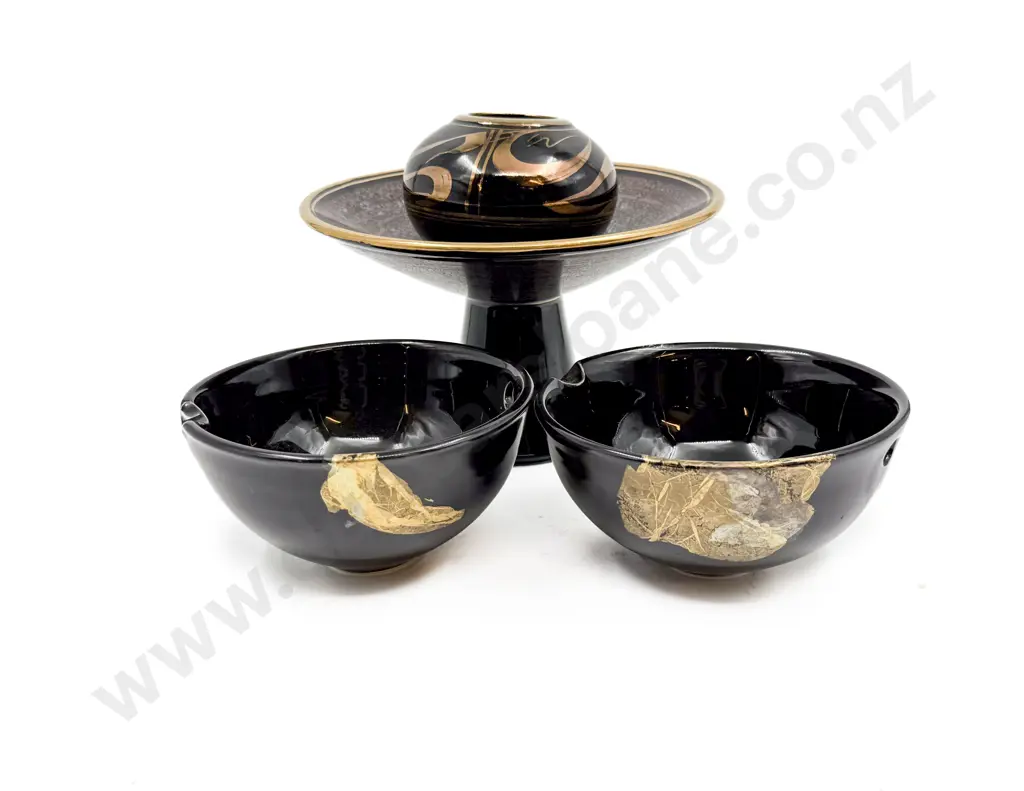 Peter Collis Tazza Two Bowls & Vase Image 1++