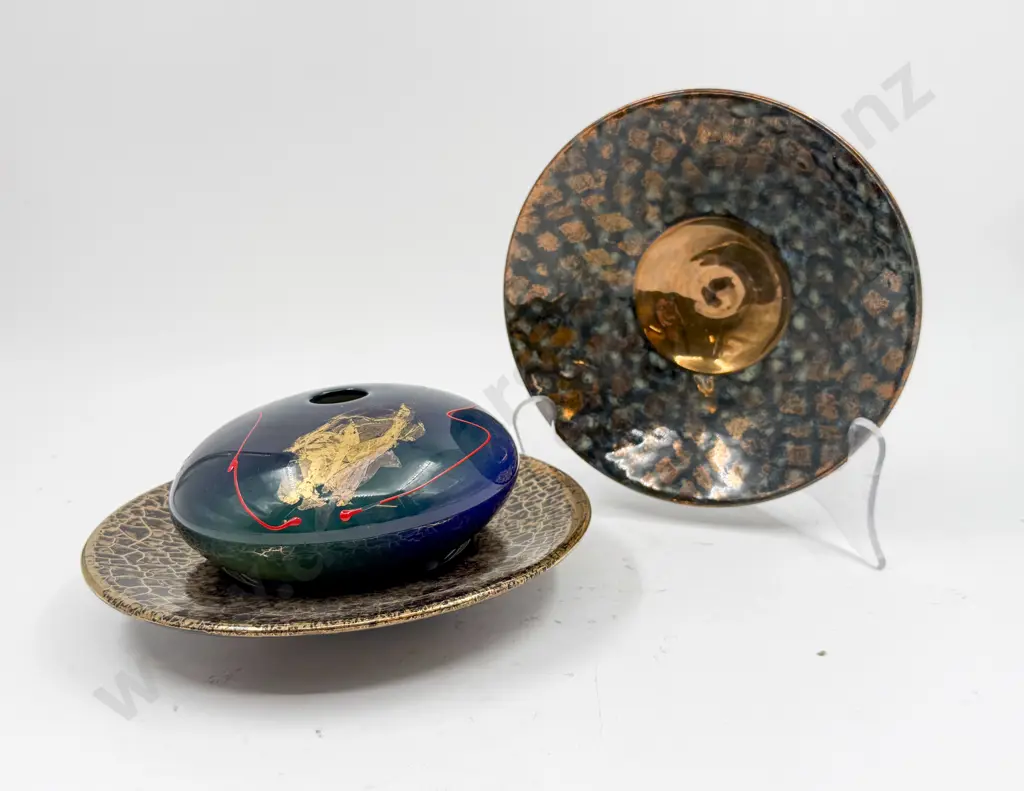 Two Peter Collis Plates & Vase Image 1++