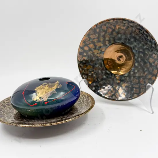 Two Peter Collis Plates & Vase