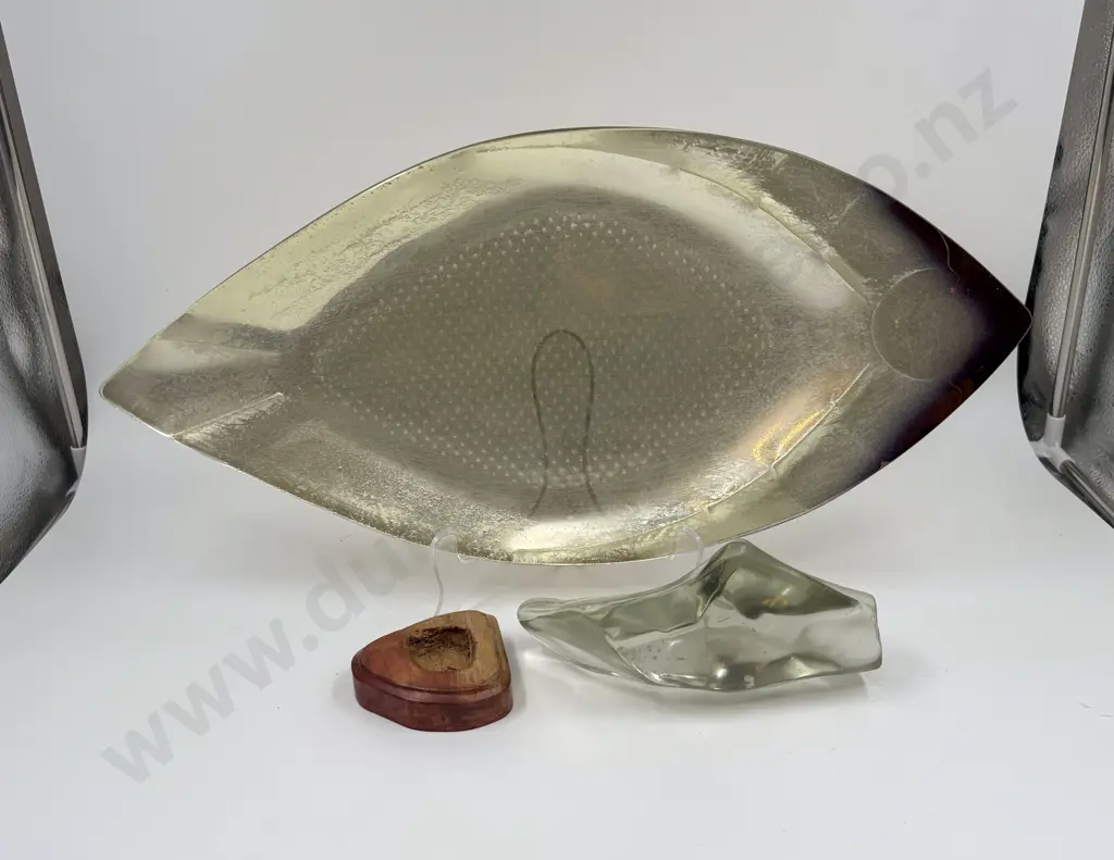 Fish Shaped Platter & Abstract Glass Form Image 1++