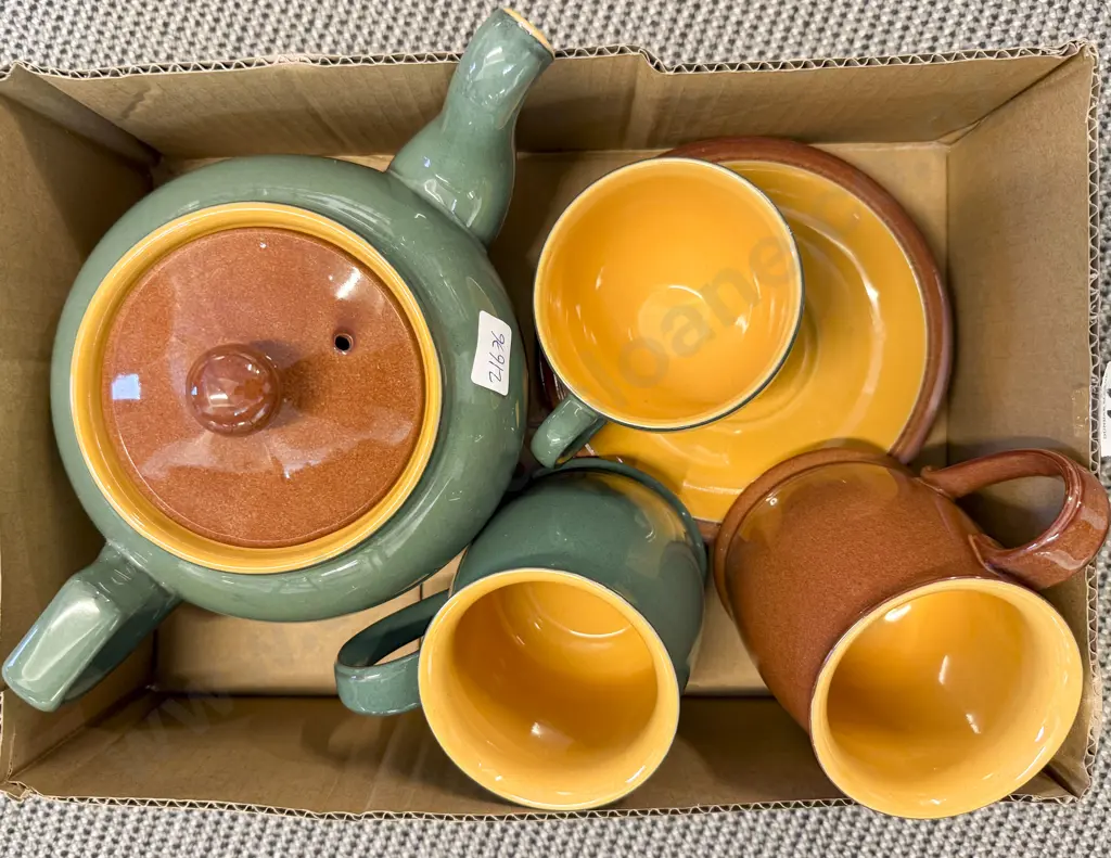 Denby Teapot Three Cups & A Saucer Image 1++