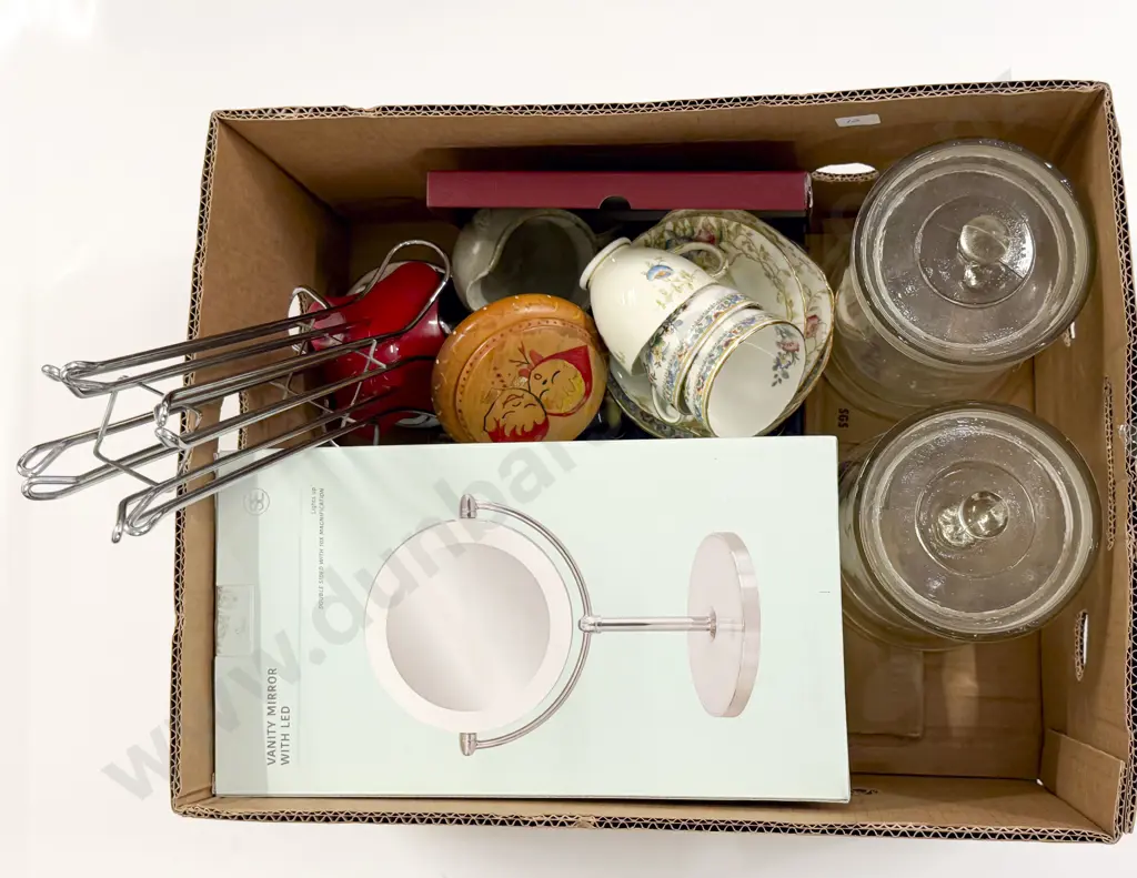 Box with Vanity Mirror Glass Lolly Jars Coffee Capsule Stand etc Image 1++