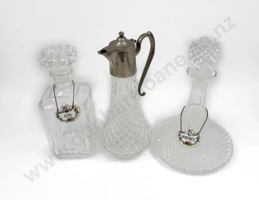 Ships Decanter Other Claret Jug & Two Ceramic Labels Image 1++