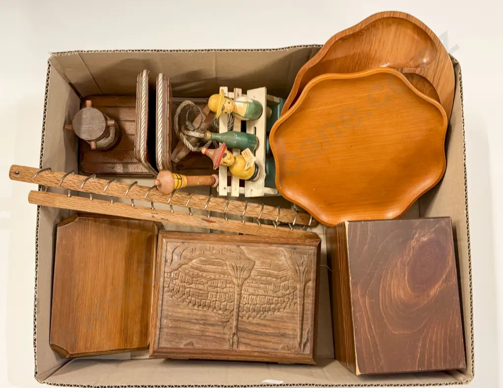 Box of Assorted Woodware Image 1++