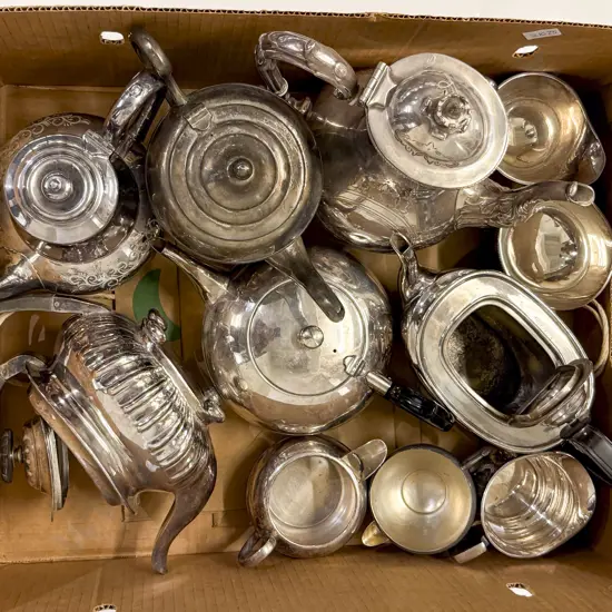 Box of Mixed Silver Plated Ware