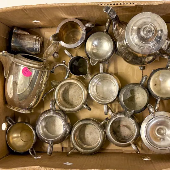 Box of Mixed Silver Plated Ware