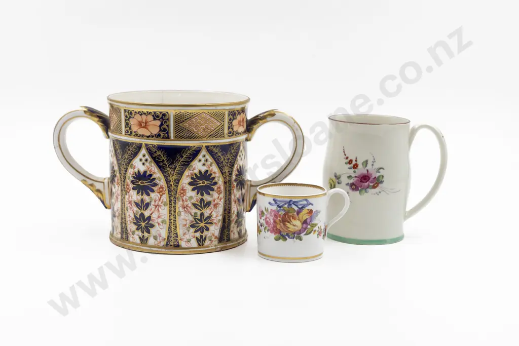 Early C19th English Mug with Derby Coffee Can & Imari Loving Cup Image 1++