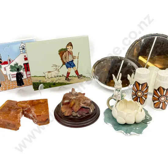 Kauri Gum Book Form & Small Group Decorative Items
