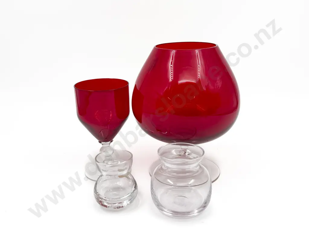 Whitefriars Rosebowl & Goblet and two bud vases Image 1++