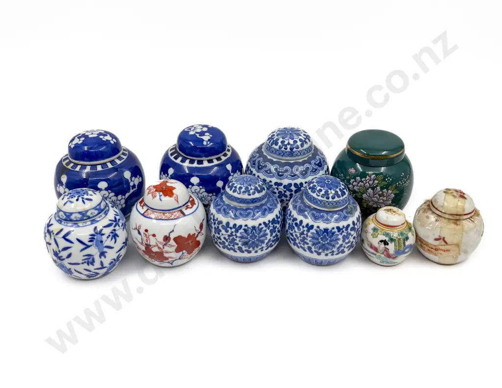 Small Box with Ten Small Ginger Jars Image 1++