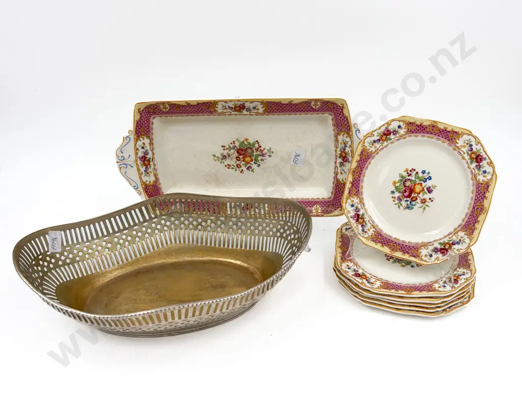Plated Fruit Bowl & Alfred Meakin Sandwich Set Image 1++