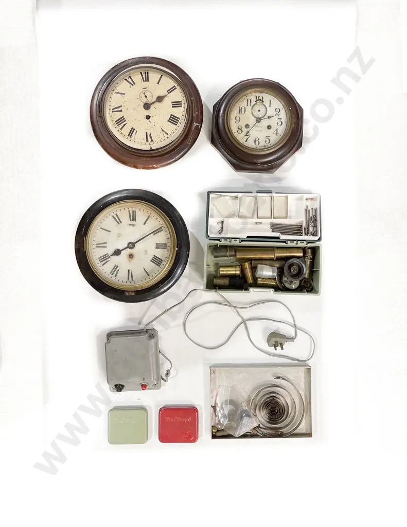 Three Railway Clocks Suitable for Parts &/Or Restoration Image 1++