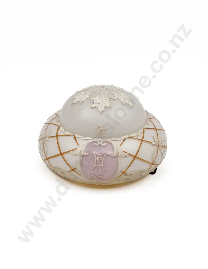 Antique Glass Ceiling Shade Slipper Bedpan China & Pottery Image 1++