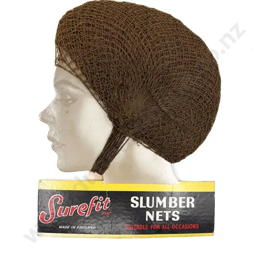 Vintage Hair Net Display Small Quantity of Linen & Flax Woven Bag