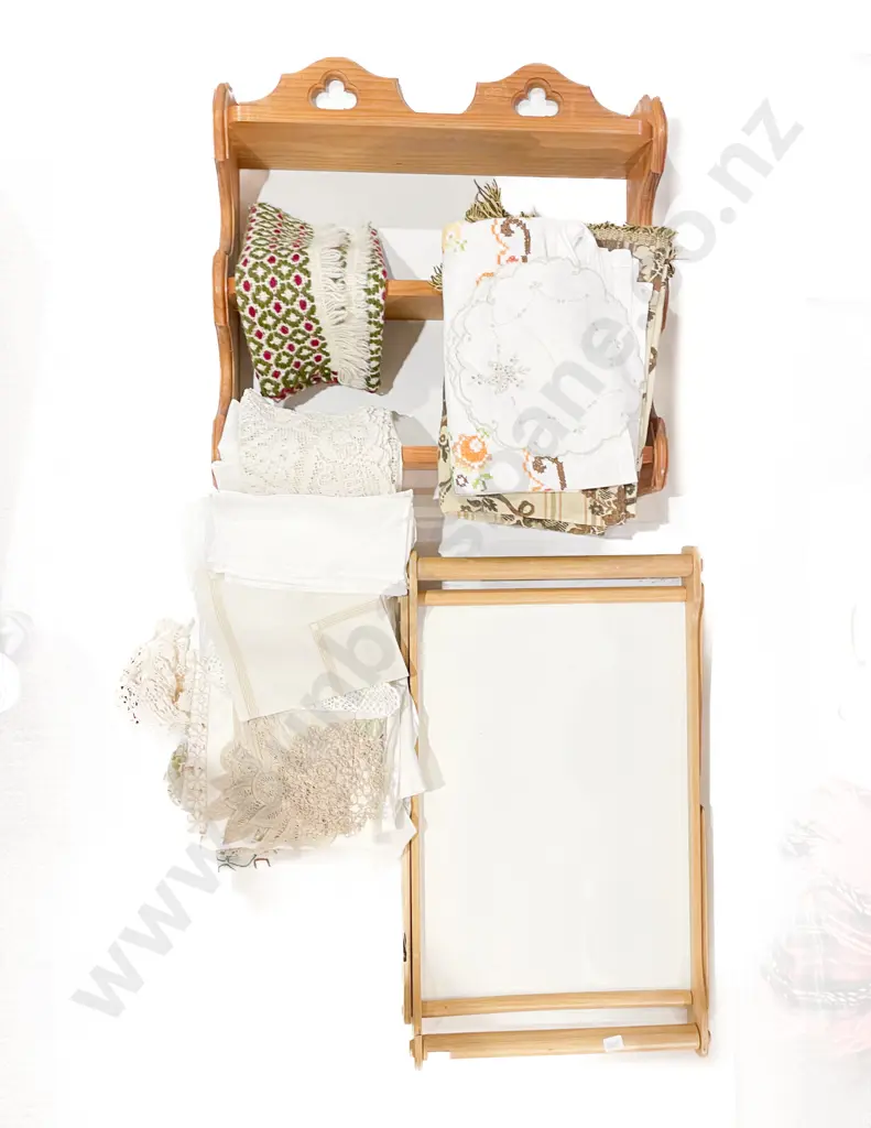 Quantity of Vintage & Various Linen Knee Tray & Wall Shelves Image 1++