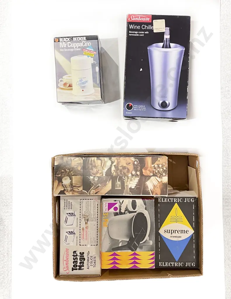 Sunbeam Wine Chiller Boxed Vintage Kitchen Bench Appliances & Heated Hair Curlers Image 1++