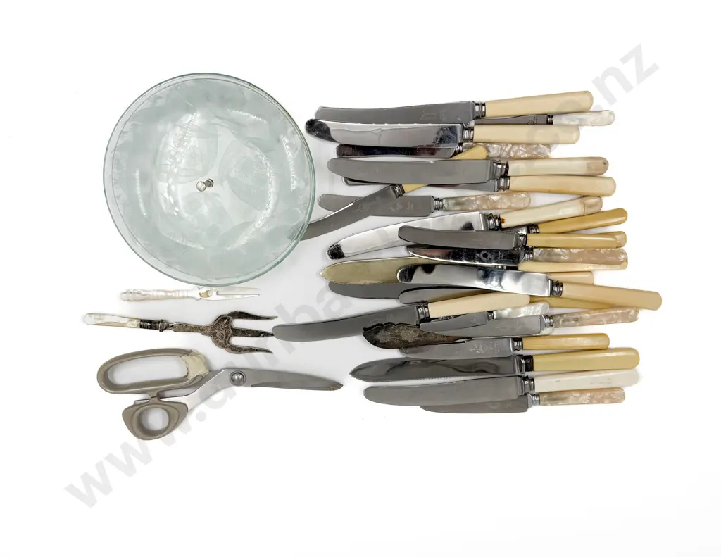 Selection Bone Handled Cutlery & Lidded Glass Dish Image 1++