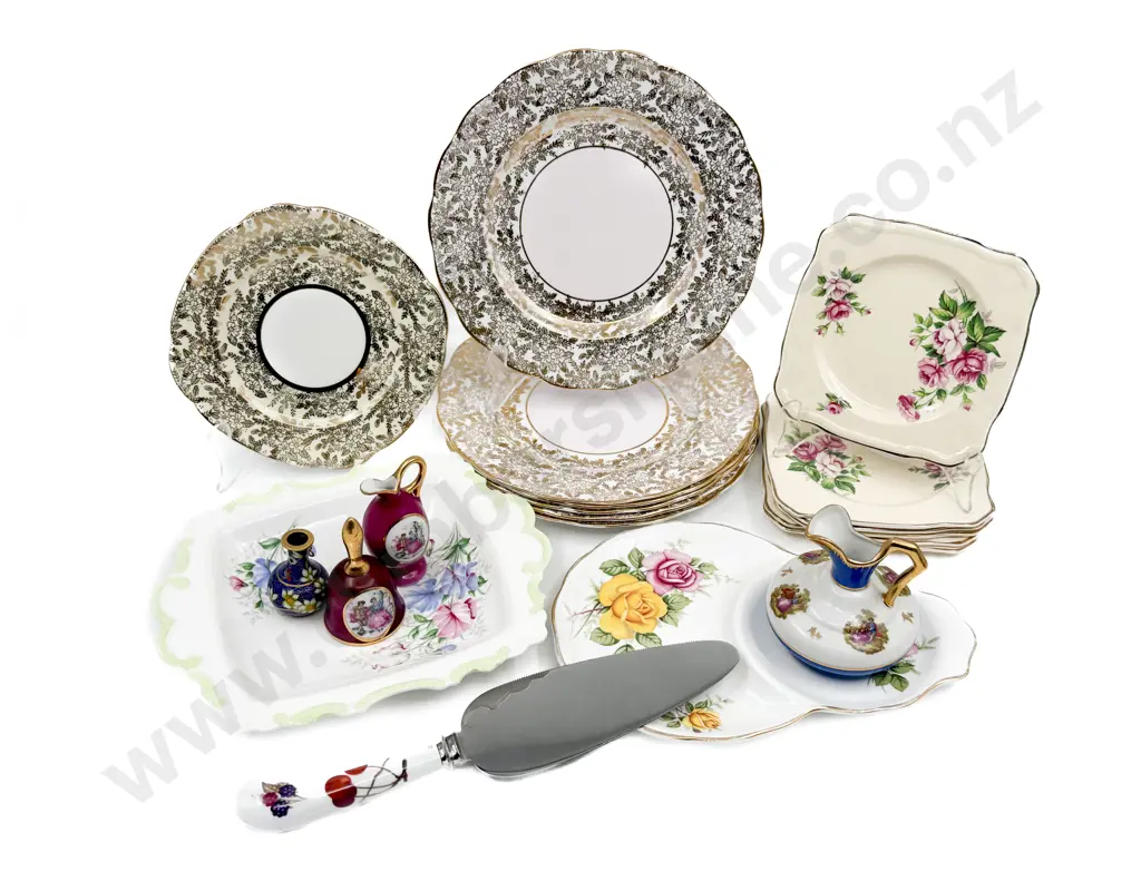Assorted Fancy Tea China & Ornaments incl Boxed RW Cake Slice Image 1++