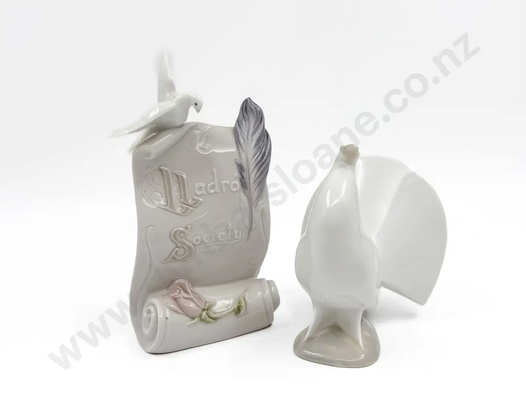 Lladro Collector's Shelf Plaque & Nao Dove Figure Image 1++