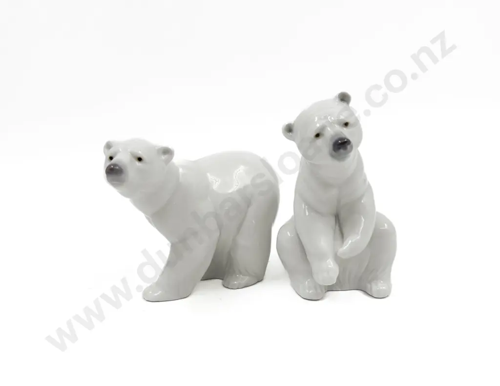 Two Lladro Polar Bear Figures Image 1++