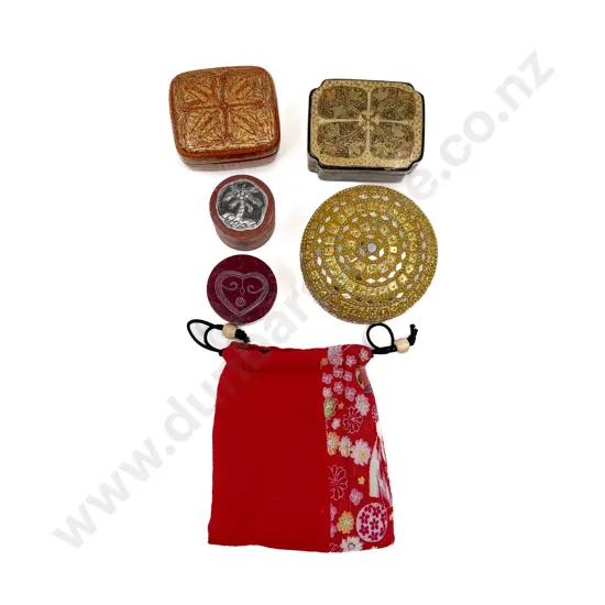 Five Indian Assorted Trinket Boxes