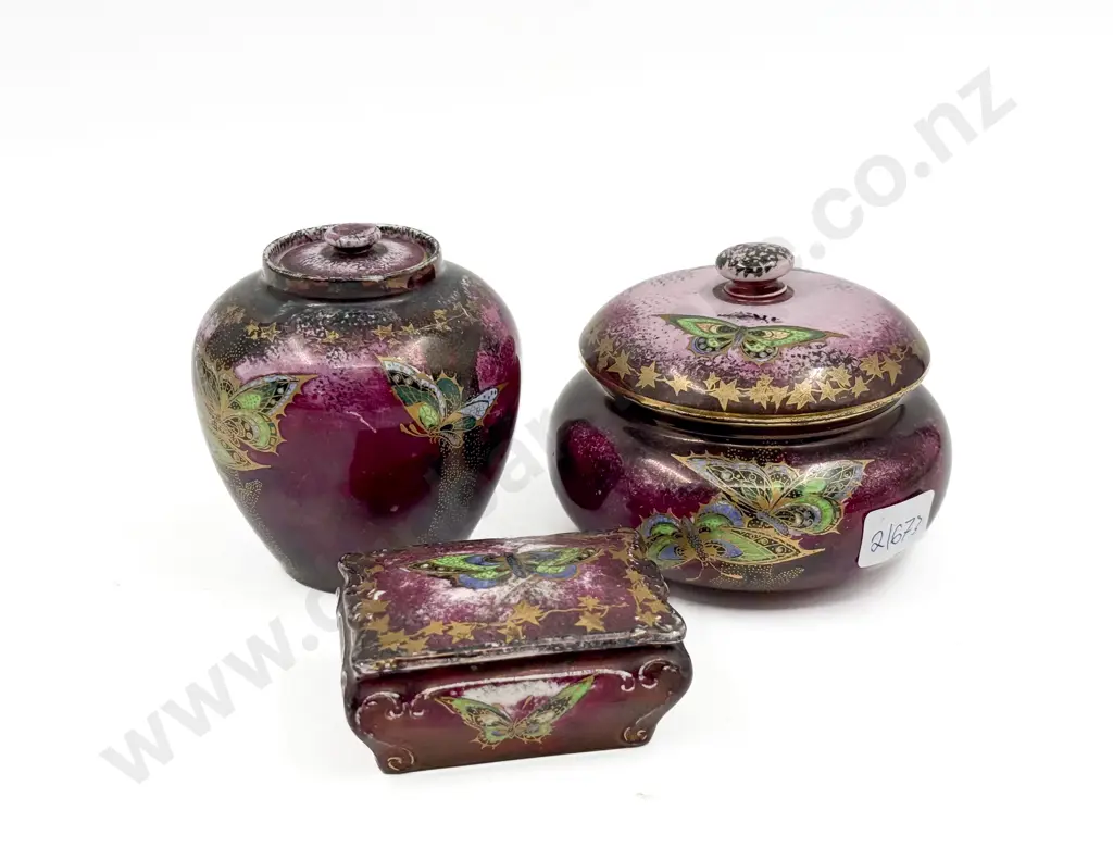 Three Crown Devon Sylban Lustrine Lidded Containers Image 1++