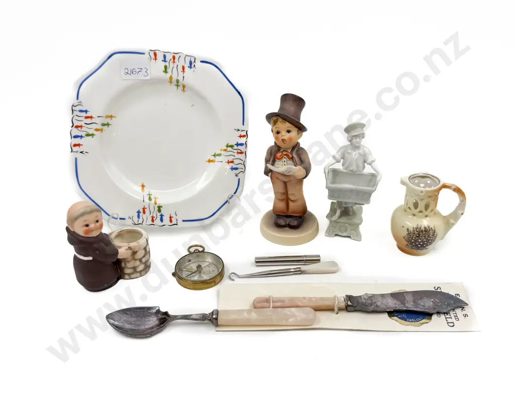 Goebel Figure & Assorted on Plate Image 1++