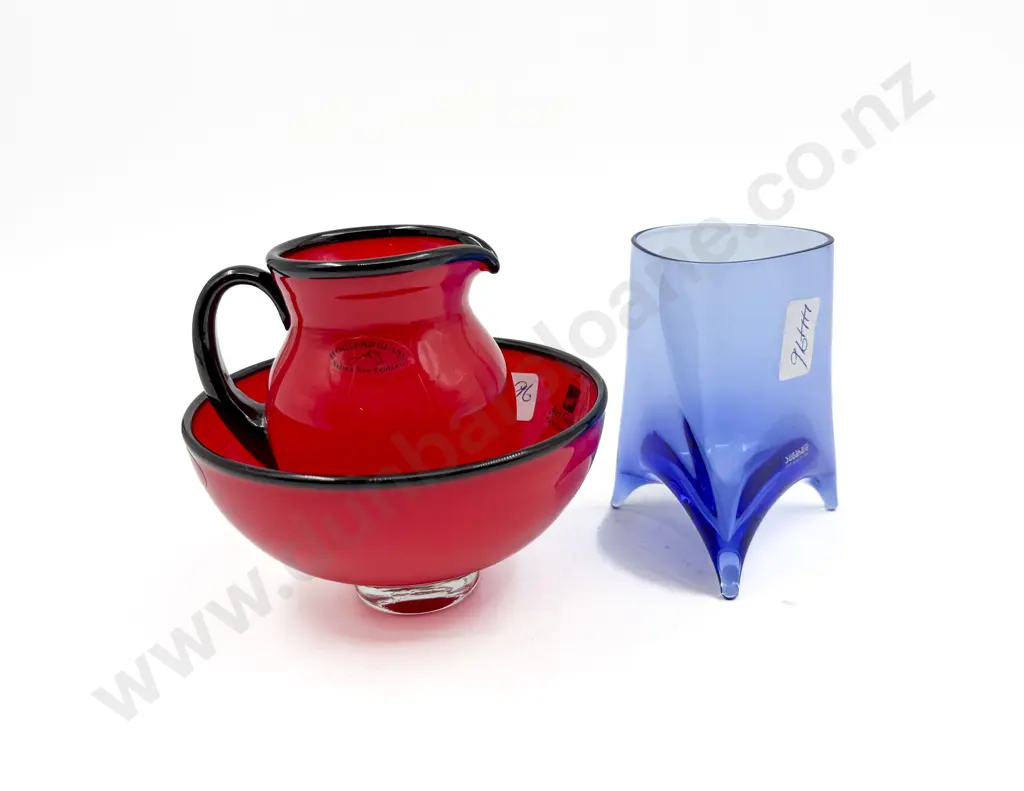 Hoglund Glass Milk Jug & Footed Bowl & Other Image 1++