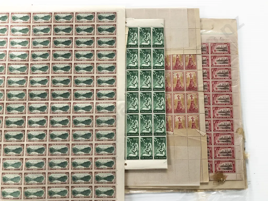 NZ Quantity of Pre Decimal Stamp Sheets Image 1++