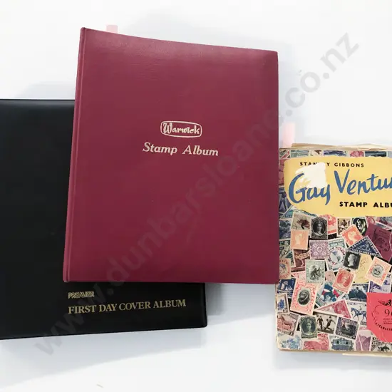 Mixed Lot World Stamp Albums & Folder NZ First Day Covers