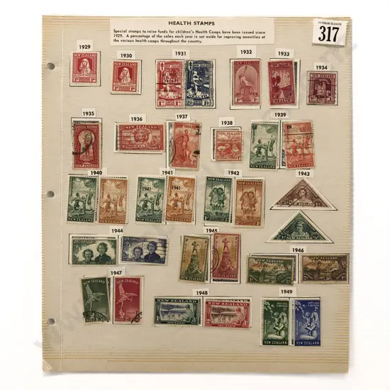 NZ Health Stamps 1929 - 1964 with Red & Blue Boys
