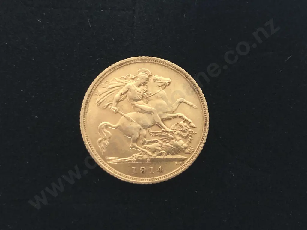 1914 Gold Half Sovereign Image 1++