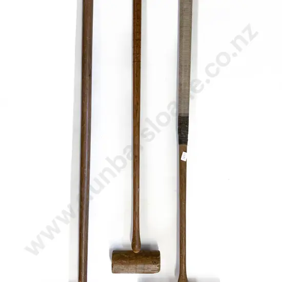 Three Vintage Croquet Mallets