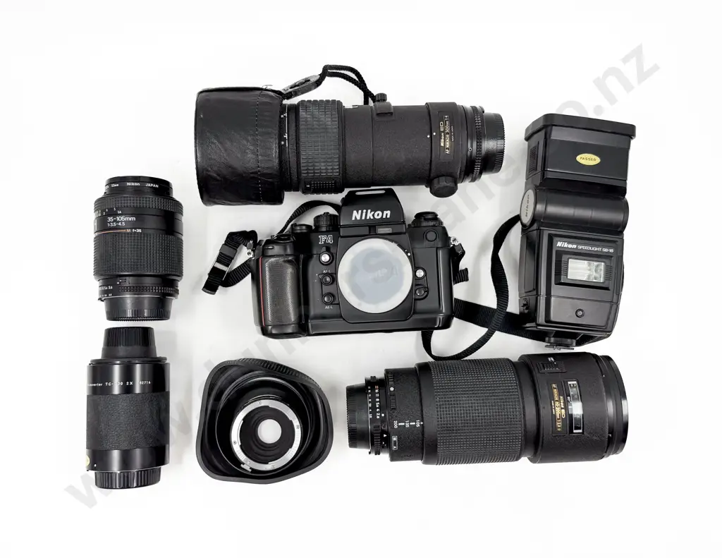 Nikon F4 Body Two Zoom Lenses Telephoto Lens & Other Accessories Image 1++