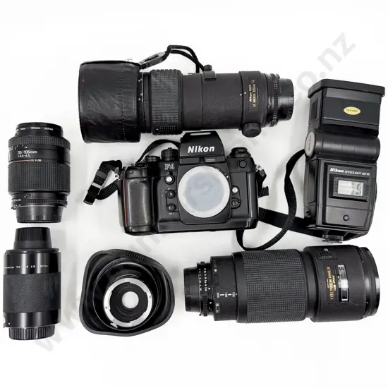 Nikon F4 Body Two Zoom Lenses Telephoto Lens & Other Accessories