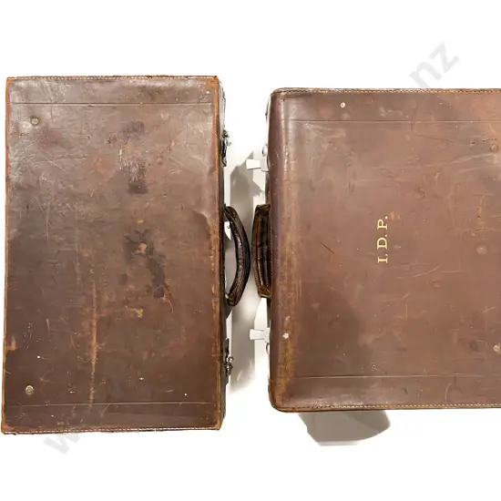 Two Vintage Leather Suitcases