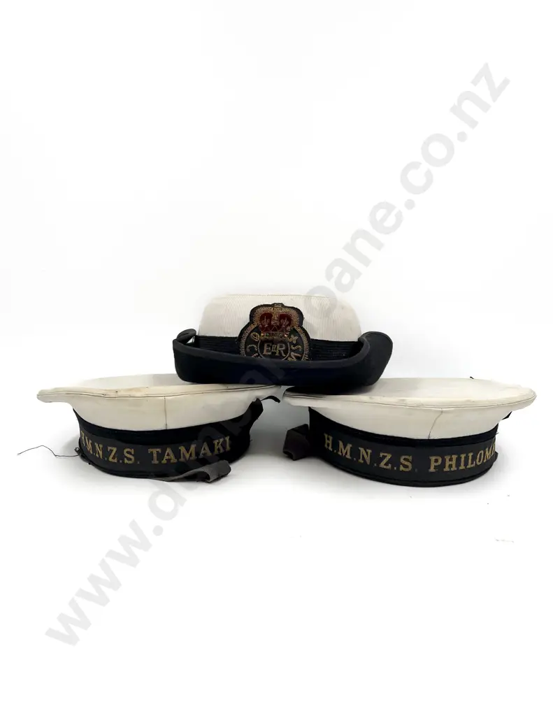 Two Naval Caps "Tamaki" & "Philomel" with Ladies Customs Hat Image 1++