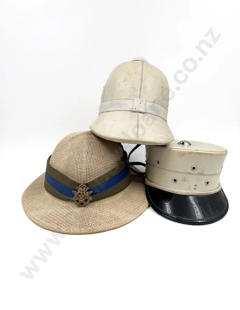 White Leather Pith Helmet, Modern Safari Hat & French Foreign Legion Kepi (3) Image 1++