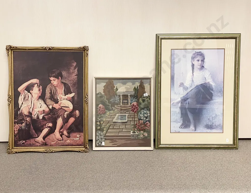 Framed Tapestry & Two Framed Prints Image 1++