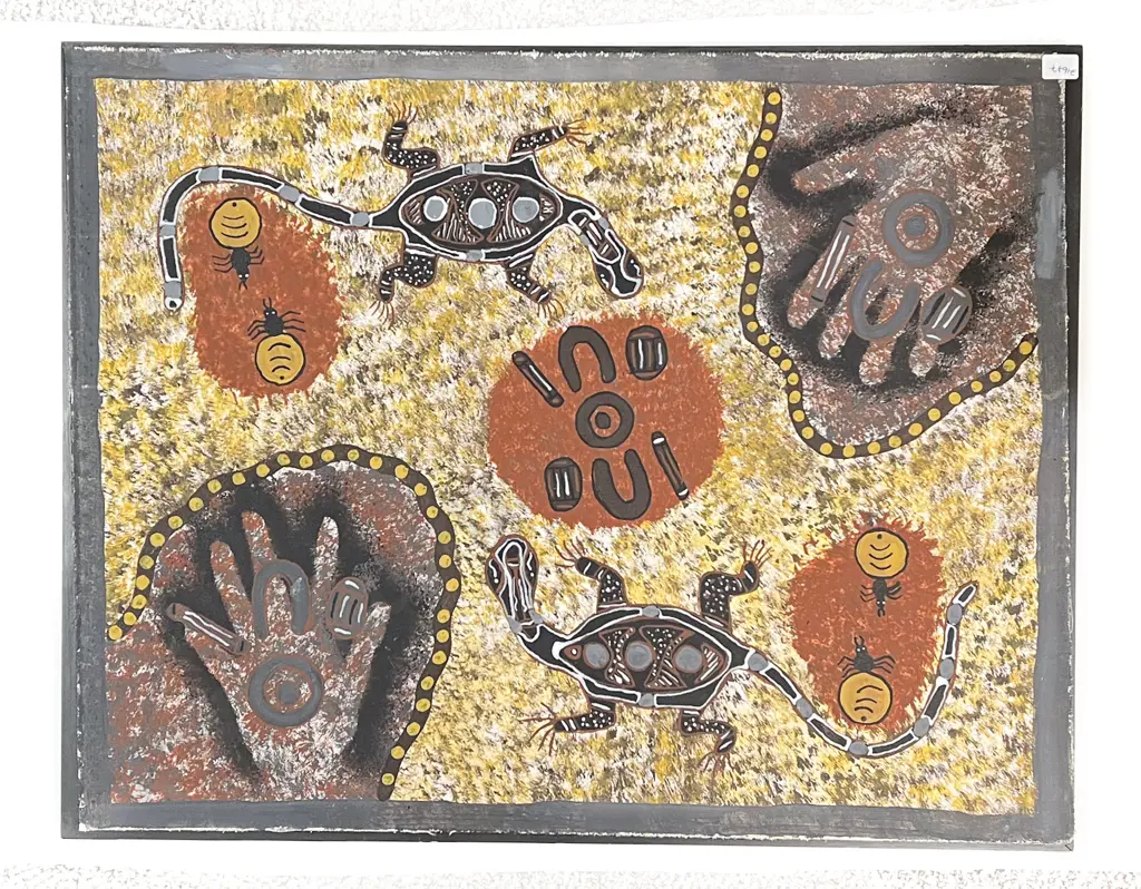 Eric Braeden - "Men Hunting Goanas & Honey Ants" - Acrylic on Canvas Image 1++