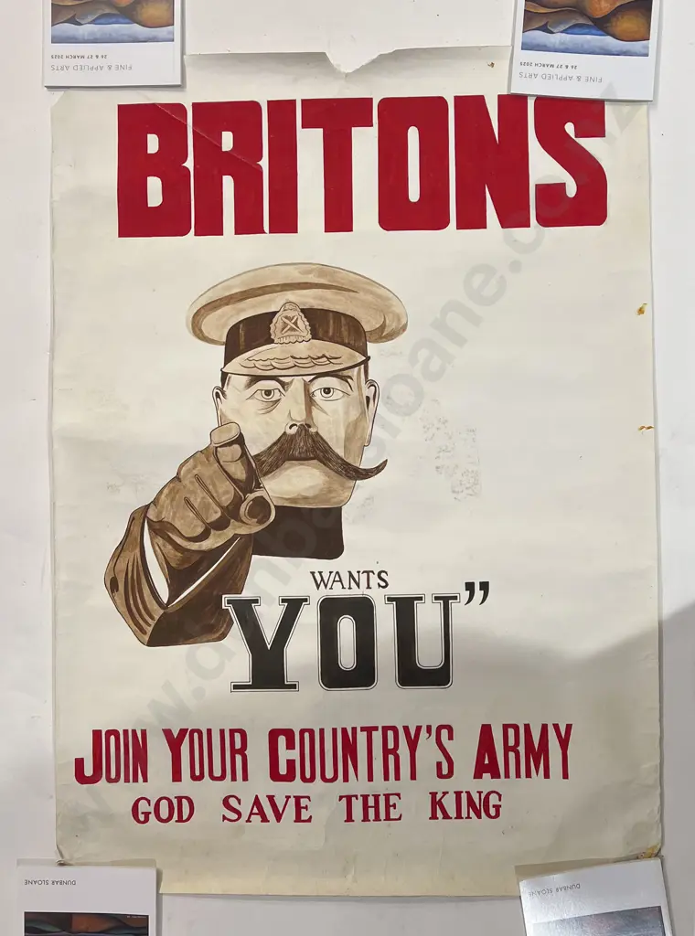 Three Handpainted Replica Posters & Two Others Image 1++