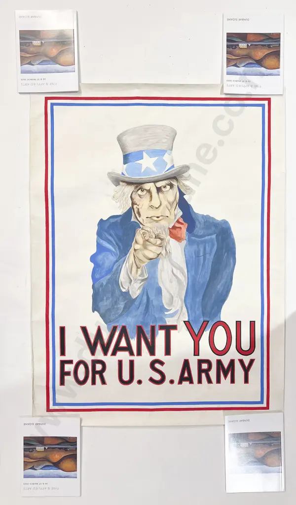 Three Handpainted Replica Posters & Two Others Image 1++