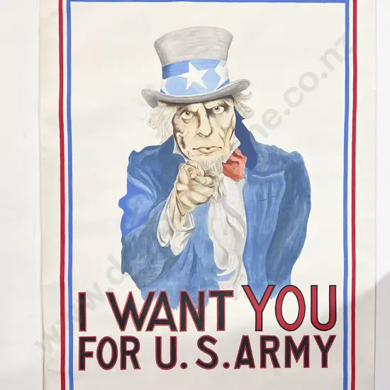 Three Handpainted Replica Posters & Two Others