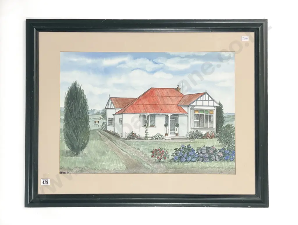 Farmhouse - Watercolour - Indistinctly Signed Image 1++