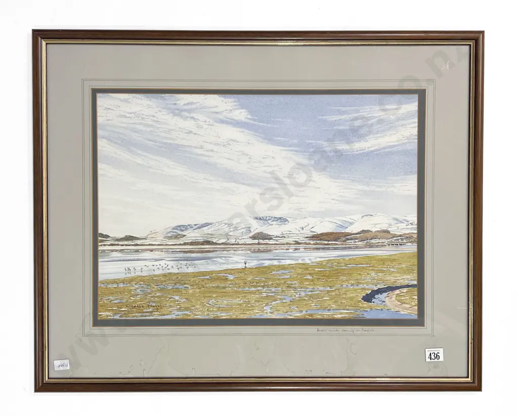 T. Leslie Hawkes - "Bright Winter Morning at Fox Field" - Watercolour Image 1++