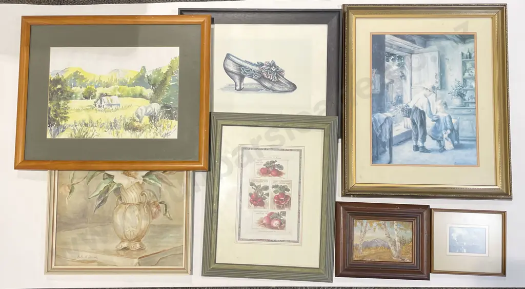 Box of Assorted Prints & Originals Image 1++