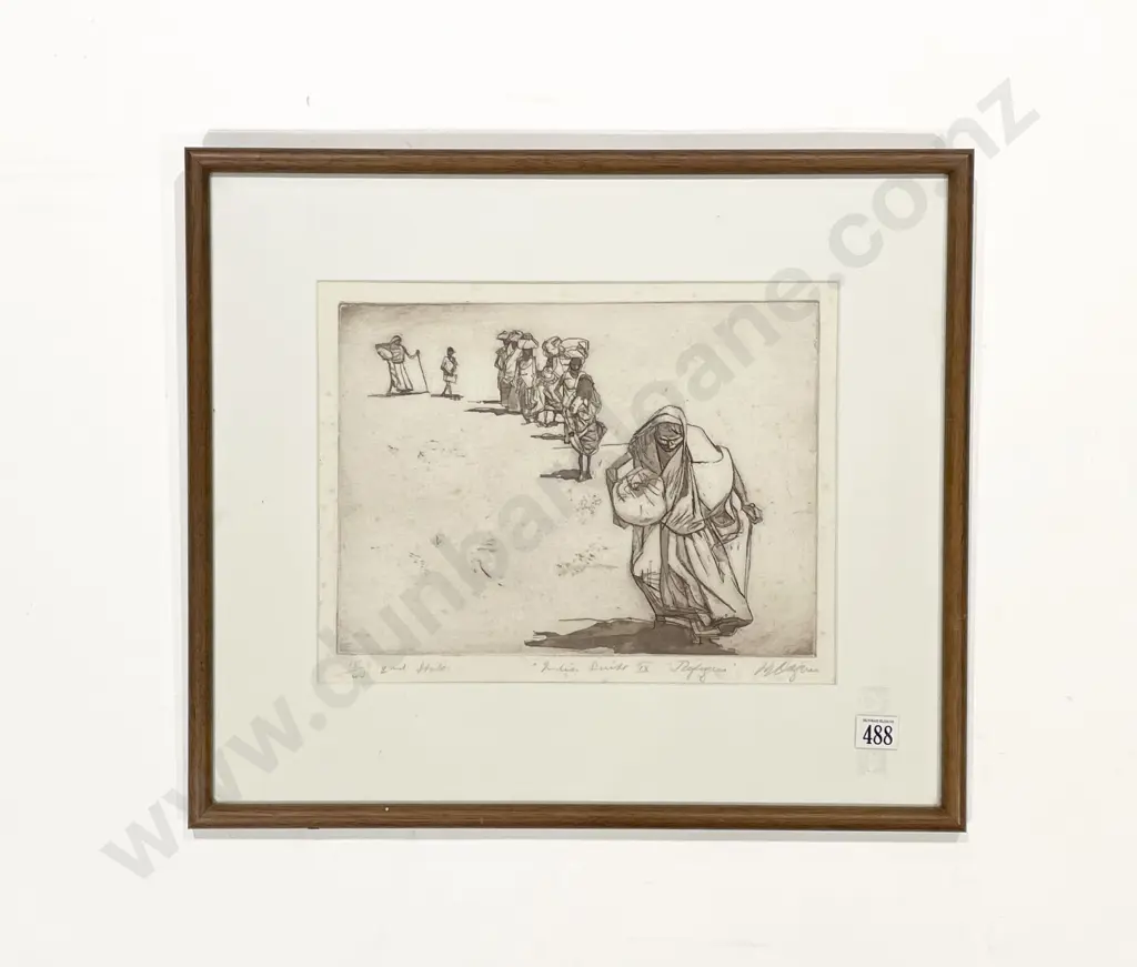 Unknown Artist - "Indian Suite IX Refugees" - Etching 15/40 2nd State (A/F) Image 1++