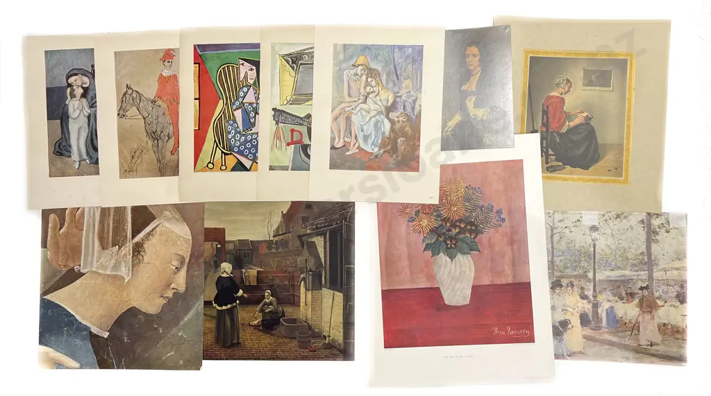 Eleven Vintage Reproduction Old Master Prints of Sizes Image 1++